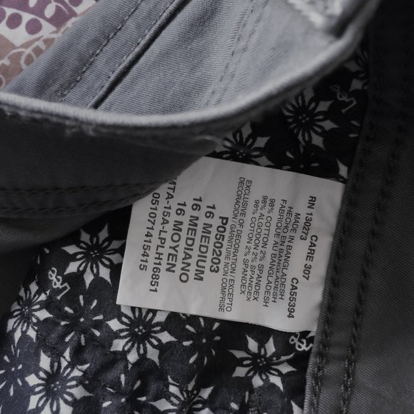 Lee Platinum Label Gray Shorts Size 16 Cotton/Spandex - Picture 4 of 10